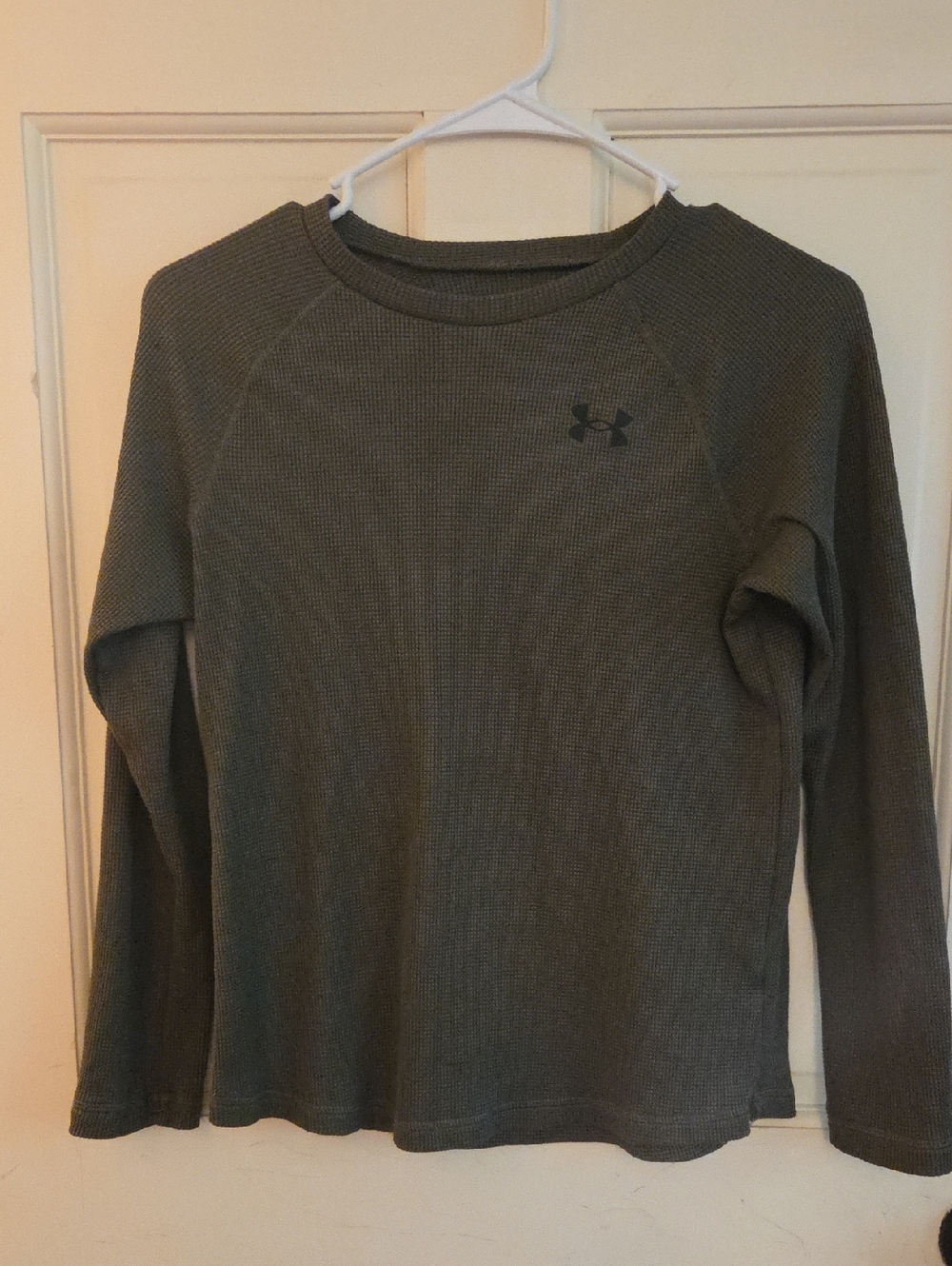 Under Armour Olive Waffle Knit Long Sleeve Crew